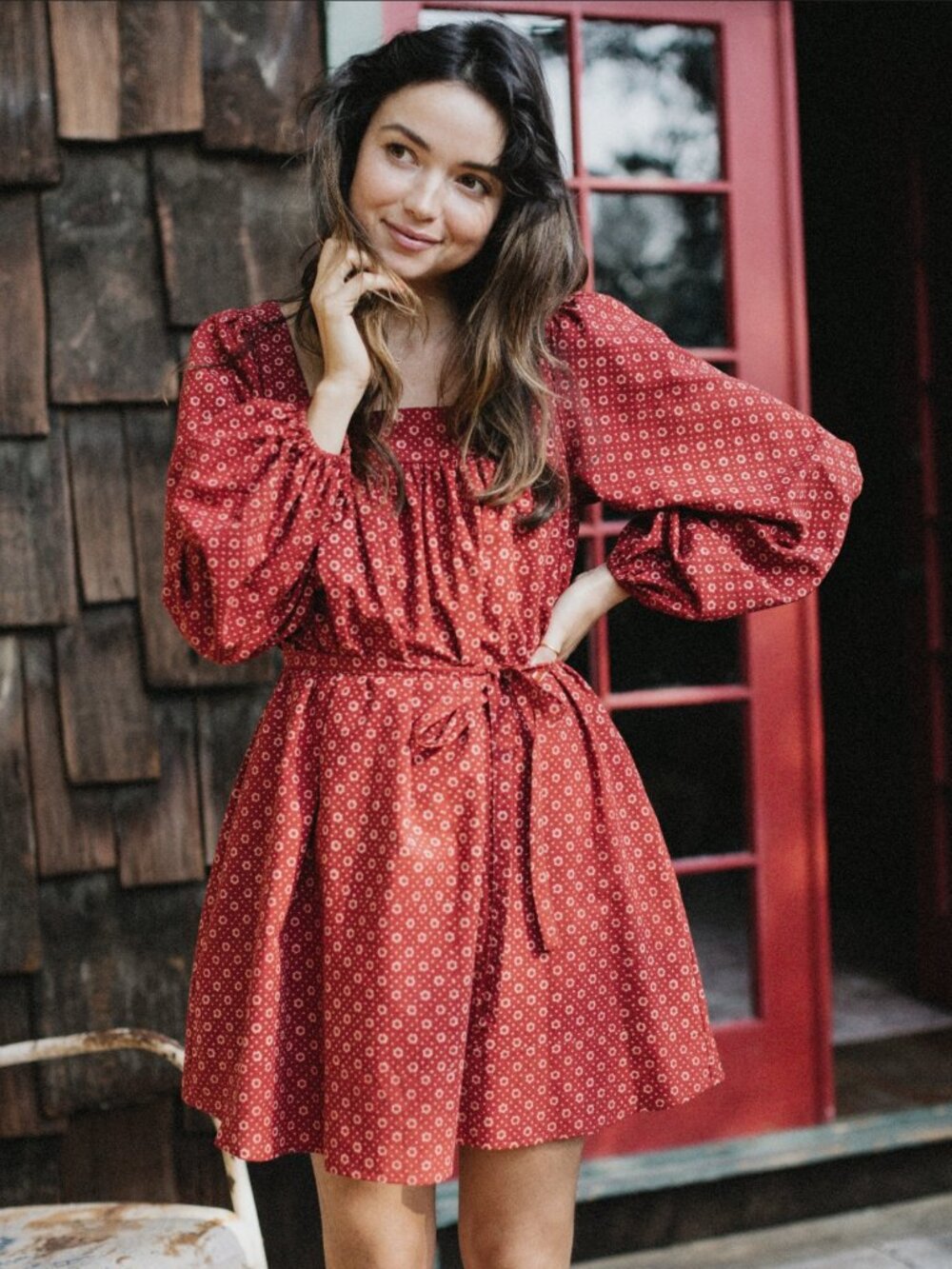Christy Dawn Sabrina Dress Red Petunia Dot